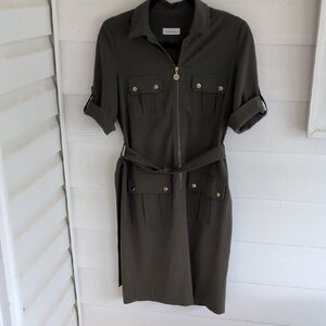 Calvin Klein Women's Dark Green Midi Dress